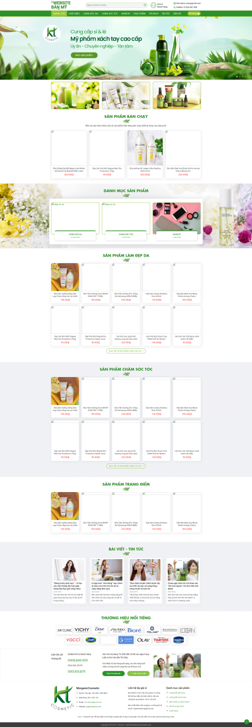 Mẫu Website Theme WordPress Mỹ Phẩm 02