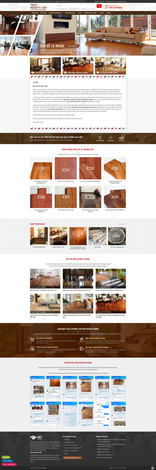 Mẫu Website Theme WordPress Sàn Gỗ Tự Nhiên