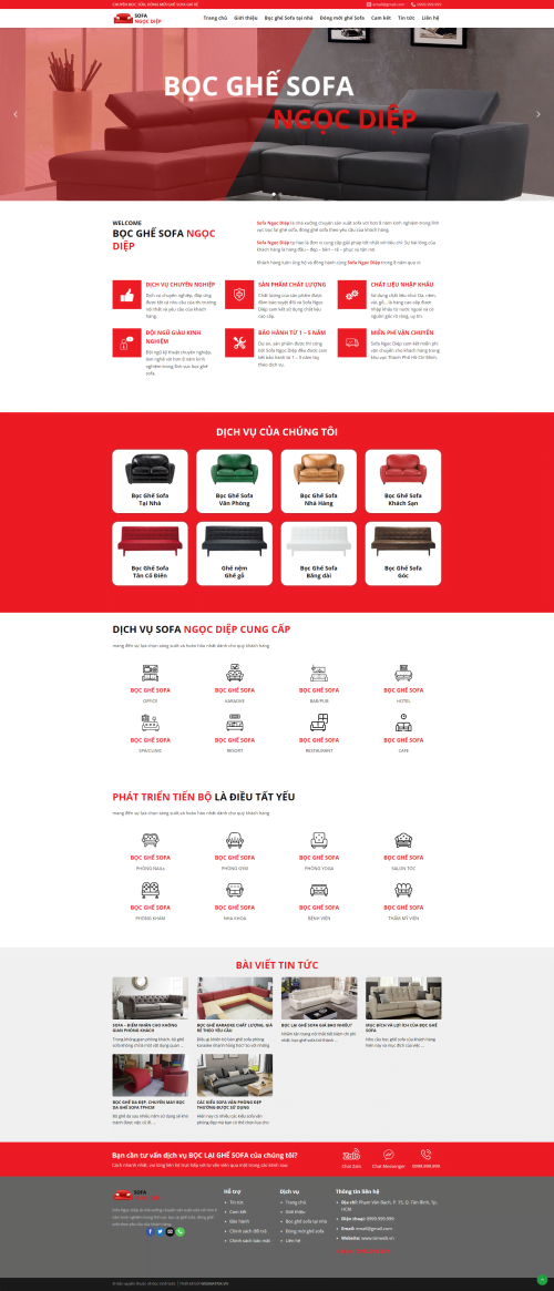 Mẫu Website Theme WordPress Bọc Ghế