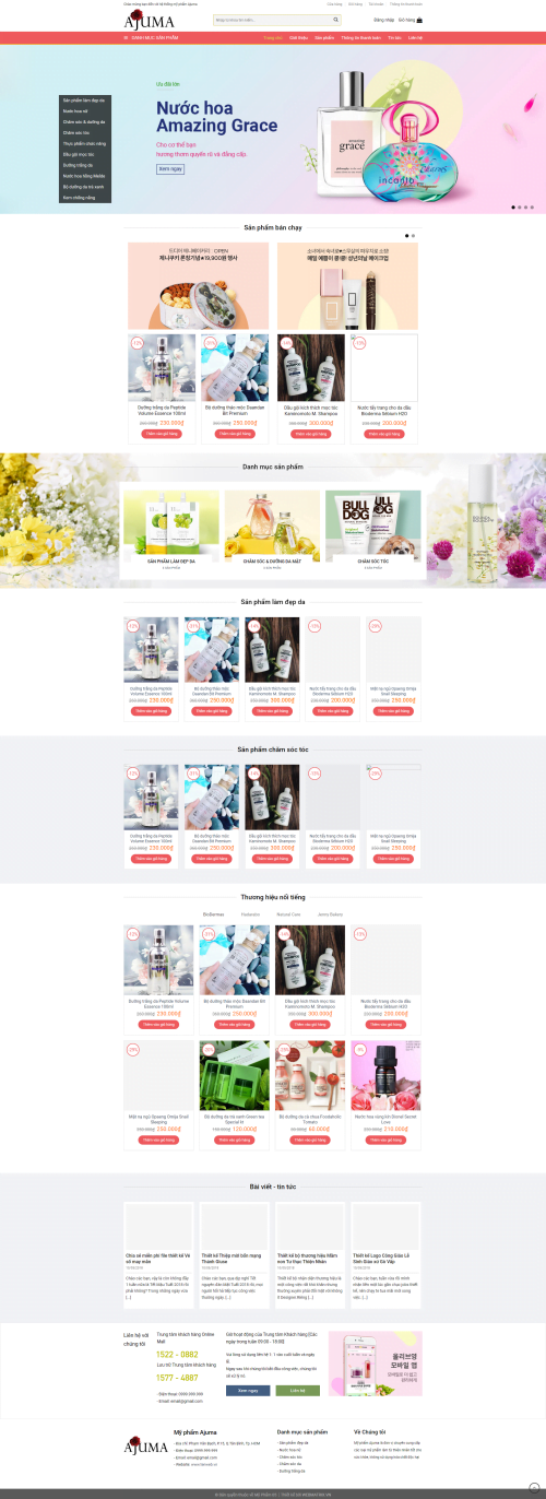 Mẫu Website Theme WordPress Mỹ Phẩm 12