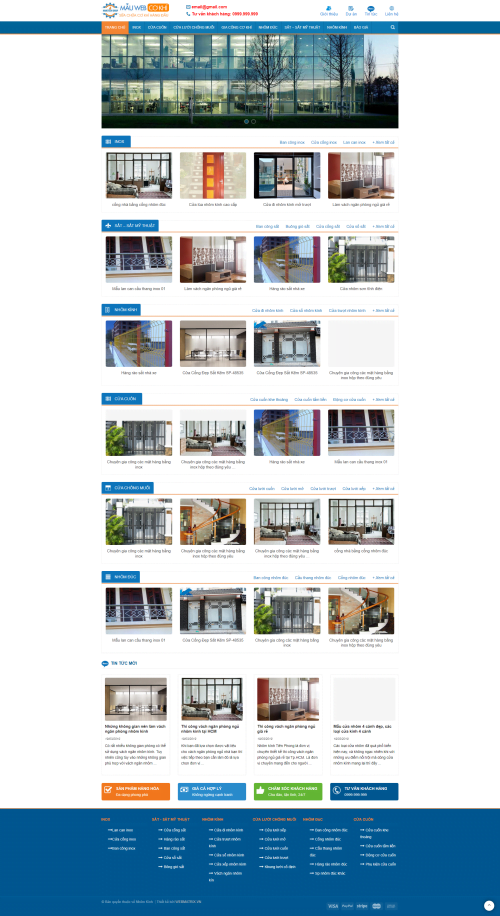 Mẫu Website Theme WordPress Nhôm Kính