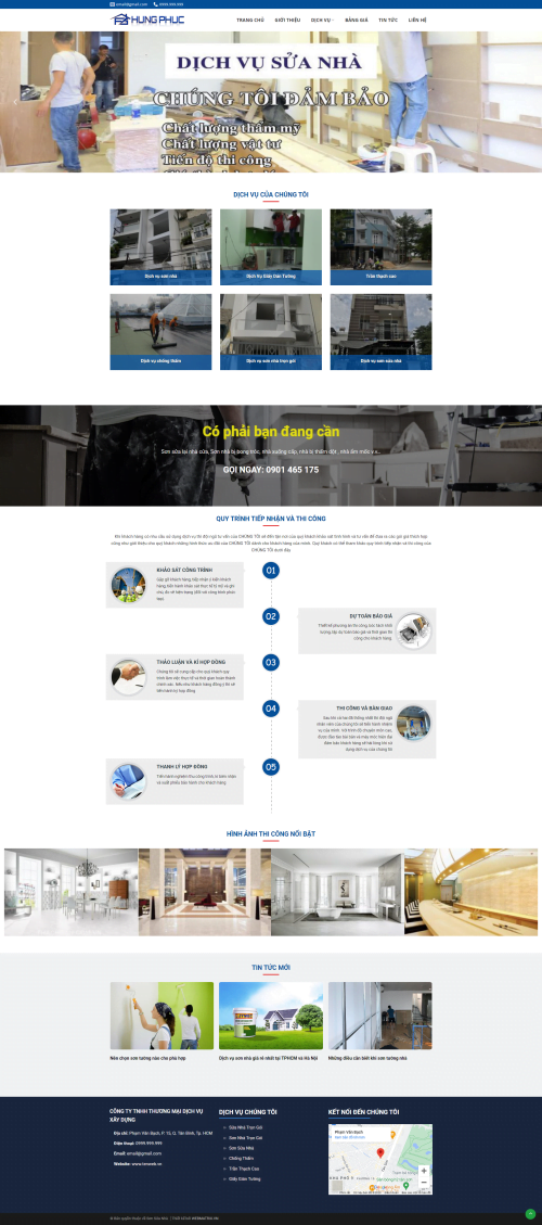 Mẫu Website Theme WordPress Sơn Sửa Nhà