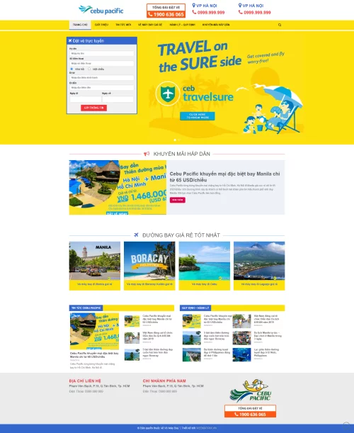 Mẫu Website Theme WordPress Vé Máy Bay