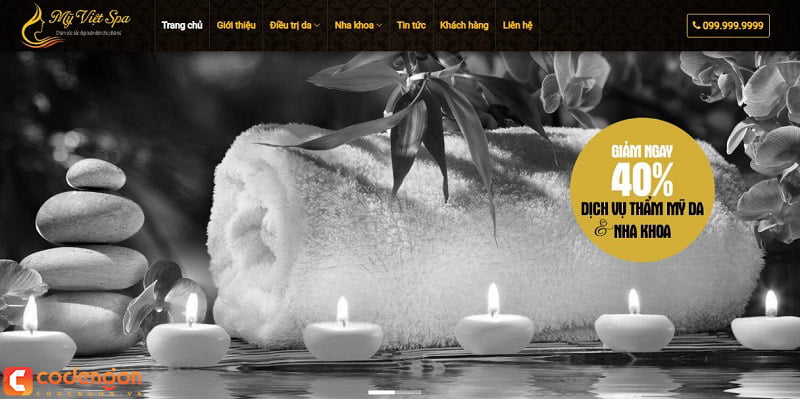 Mẫu Website Theme WordPress Spa 02