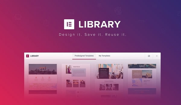 tinh nang template library cua elementor 1